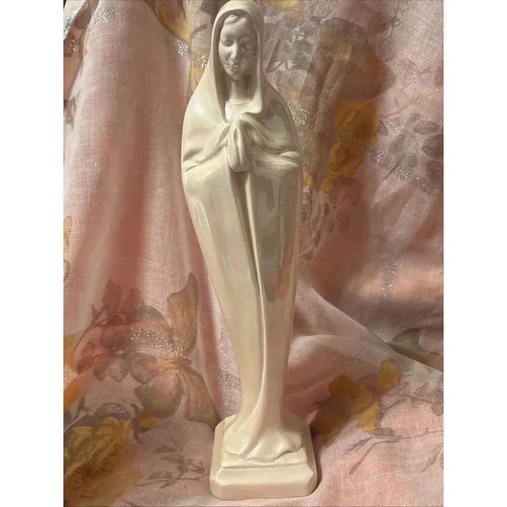Madonna Mary Bisque Ceramic 11” Figurine Atlantic‎ Mold